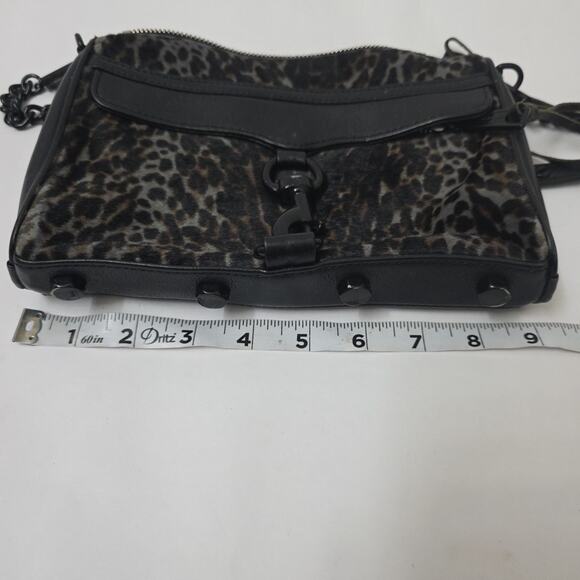 Y2K Rebecca Minkoff Mini MAC Convertible Crossbody Bag Leopard Print Calf Hair - Picture 9 of 11
